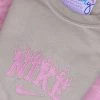 Vintage Distressed Women's Clothing Pink And Tan Flame Burns Crewneck Sweatshirt