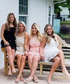 HYFVE Women's Clothing Pom Pom Textured Mini Ruffle Hem Dress - Off White