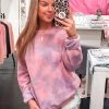 Kendry1 Women's Clothing Purple Acid Wash Pullover
