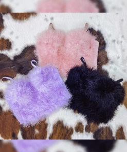 Lydia Dusty Pink Feather Cropped Top Women's Clothing