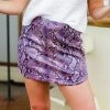 Wild Honey Purple Snakeskin Round Hem Mini Skirt