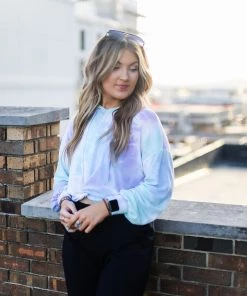 Le Lis Purple Tie Dye Hoodie With Front Twist