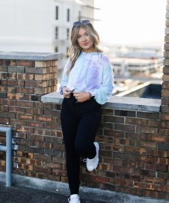 Le Lis Purple Tie Dye Hoodie With Front Twist