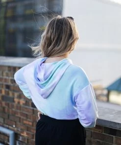 Le Lis Purple Tie Dye Hoodie With Front Twist