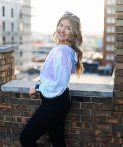 Le Lis Purple Tie Dye Hoodie With Front Twist