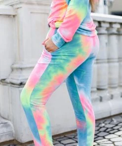 Oddi Rainbow Tie Dye Jogger Set Women's Clothing