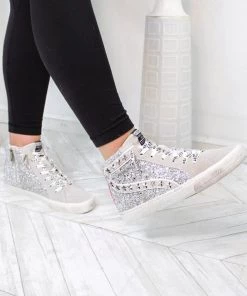 Vintage Havana Ray Pink Stripe Glitter High Top Sneaker