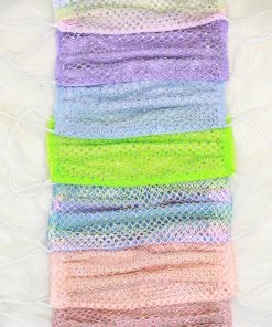 Funteze Rhinestone Mesh Face Mask With Backing Women's Clothing