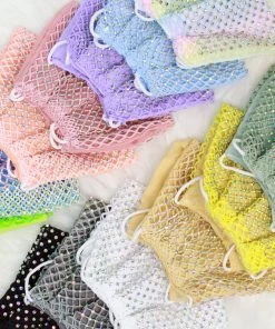 Funteze Rhinestone Mesh Face Mask With Backing Women's Clothing