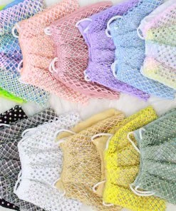 Funteze Rhinestone Mesh Face Mask With Backing Women's Clothing