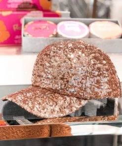 Golden Stella Rose Gold Sequin Baseball Hat Women's Clothing