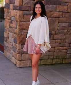 Wishlist Rust Ditzy Floral Mini Skirt Women's Clothing