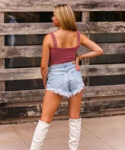 Wishlist Rust Knit Camisole Crop Top