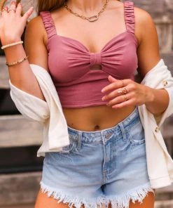 Wishlist Rust Knit Camisole Crop Top