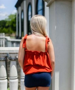 HYFVE Navy Blue Striped Mini Skirt Women's Clothing