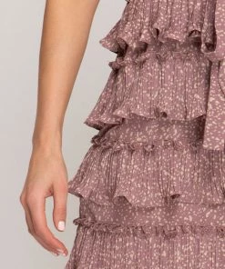 She & Sky Lavender Ruffle Mini Dress Women's Clothing