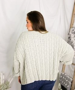 POL Sage Cable Knit Quarter Sleeve Sweater Women's Clothing