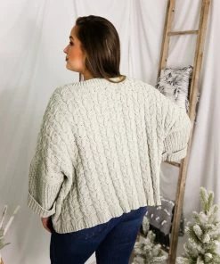 POL Sage Cable Knit Quarter Sleeve Sweater Women's Clothing