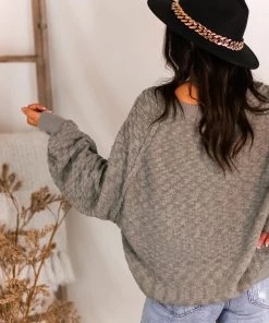 Listicle Women's Clothing Sage Green Raglan Knit Sweater