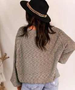 Listicle Women's Clothing Sage Green Raglan Knit Sweater