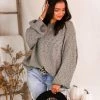 Listicle Women's Clothing Sage Green Raglan Knit Sweater