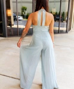Promesa Night Out Seafoam Jumpsuit Women's Clothing