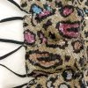 Hana White And Gold Leopard Sequin Face Mask Women's Clothing