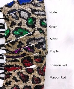 Hana Dark Blue And Gold Leopard Sequin Face Mask