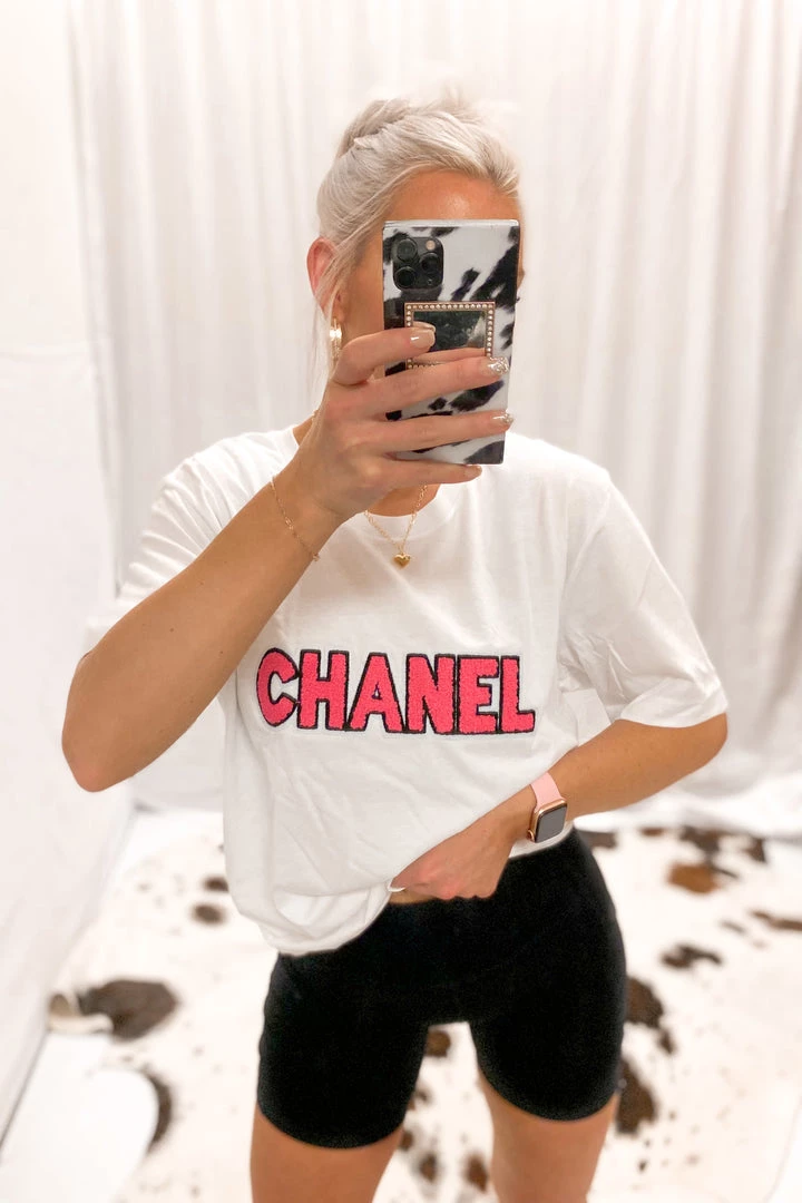 Kendry Collection Boutique Pink Chenille Patch Graphic Tee New Arrivals 3 Kendry Collection Boutique Pink Chenille Patch Graphic Tee New Arrivals