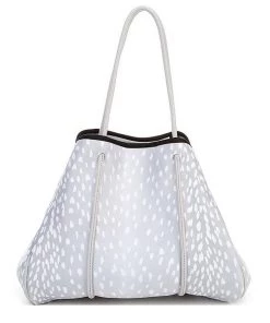 Beauty Stash Silver Fawn Pattern Neoprene Tote Bag