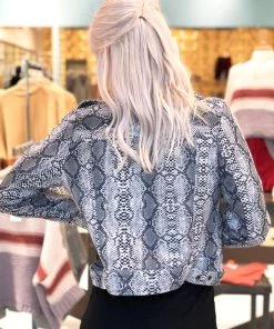 FATE Women's Clothing Snake Skin Moto Jacket - RESTOCK