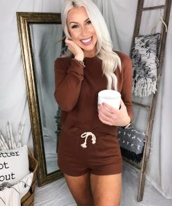 HYFVE Solid Color Brushed Cashmere Lounge Shorts - Hazelnut