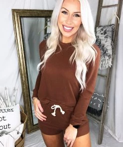 HYFVE Solid Color Brushed Cashmere Lounge Shorts - Hazelnut