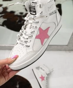 Vintage Havana Playsuits Dream Pink Star Glitter High Top Sneaker