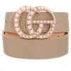 Art Box Taupe Pearl Studded G Belt