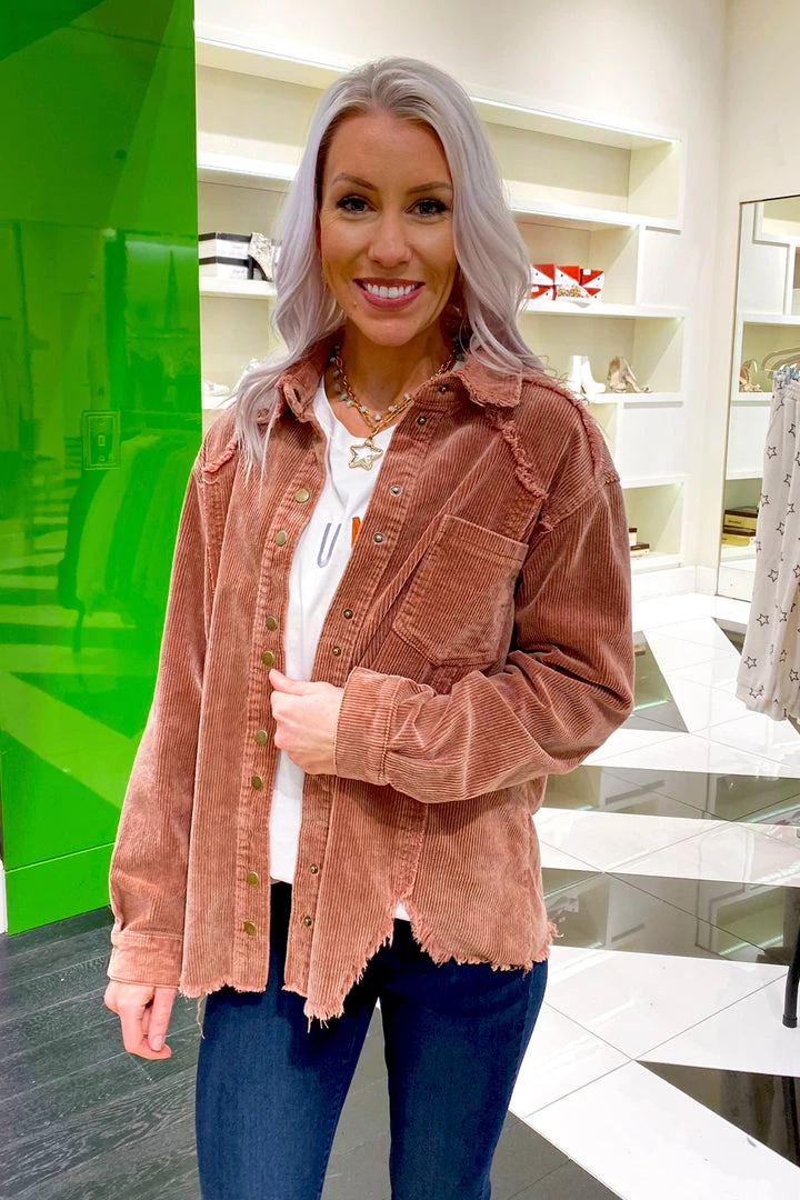 POL Outerwear Vintage Ginger Corduroy Button Down - RESTOCK