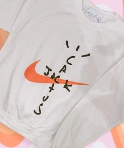 Vintage Distressed White Cactus Crewneck Sweatshirt Women's Clothing