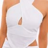 Le Lis Women's Clothing White Criss Cross Halter Top