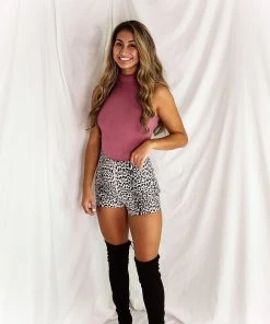 Le Lis Women's Clothing White Leopard Faux Leather Zip Up Shorts 12 Le Lis Women's Clothing White Leopard Faux Leather Zip Up Shorts