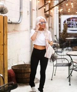 Mono B White Mesh Back Tie Athletic Crop Top