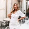Vintage Shop Women's Clothing White Puff Sleeve Mini Dress