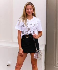 Day G Women's Clothing Black Crystal Studded Mini Skirt With Belt 7 Day G Women's Clothing Black Crystal Studded Mini Skirt With Belt