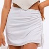 Le Lis White Ruched Side Mini Skirt