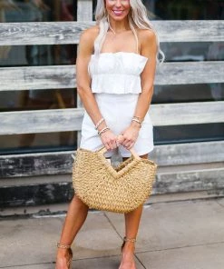 Entro White Ruffle Top Romper