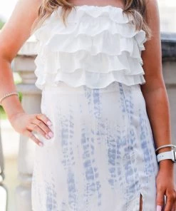 Item Ditto Women's Clothing White Ruffle Tube Top