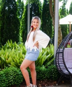 POL White Tie Back Knit Sweater Women's Clothing