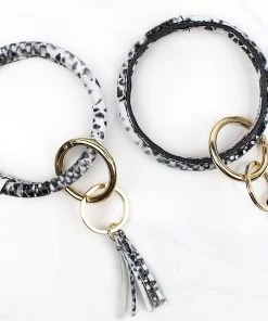 Golden Stella Leather O-Ring Keychain Keychains