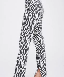 Emory Park Zebra Print High Waisted Flares With Side Slits