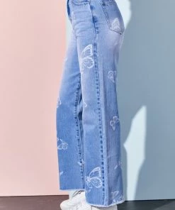 Bailey Rose Butterfly Printed Straight Leg Jeans Women's Clothing 10 Bailey Rose Butterfly Printed Straight Leg Jeans Women's Clothing