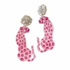 Treasure Jewels New Arrivals Beaded Pink Leopard Earrings